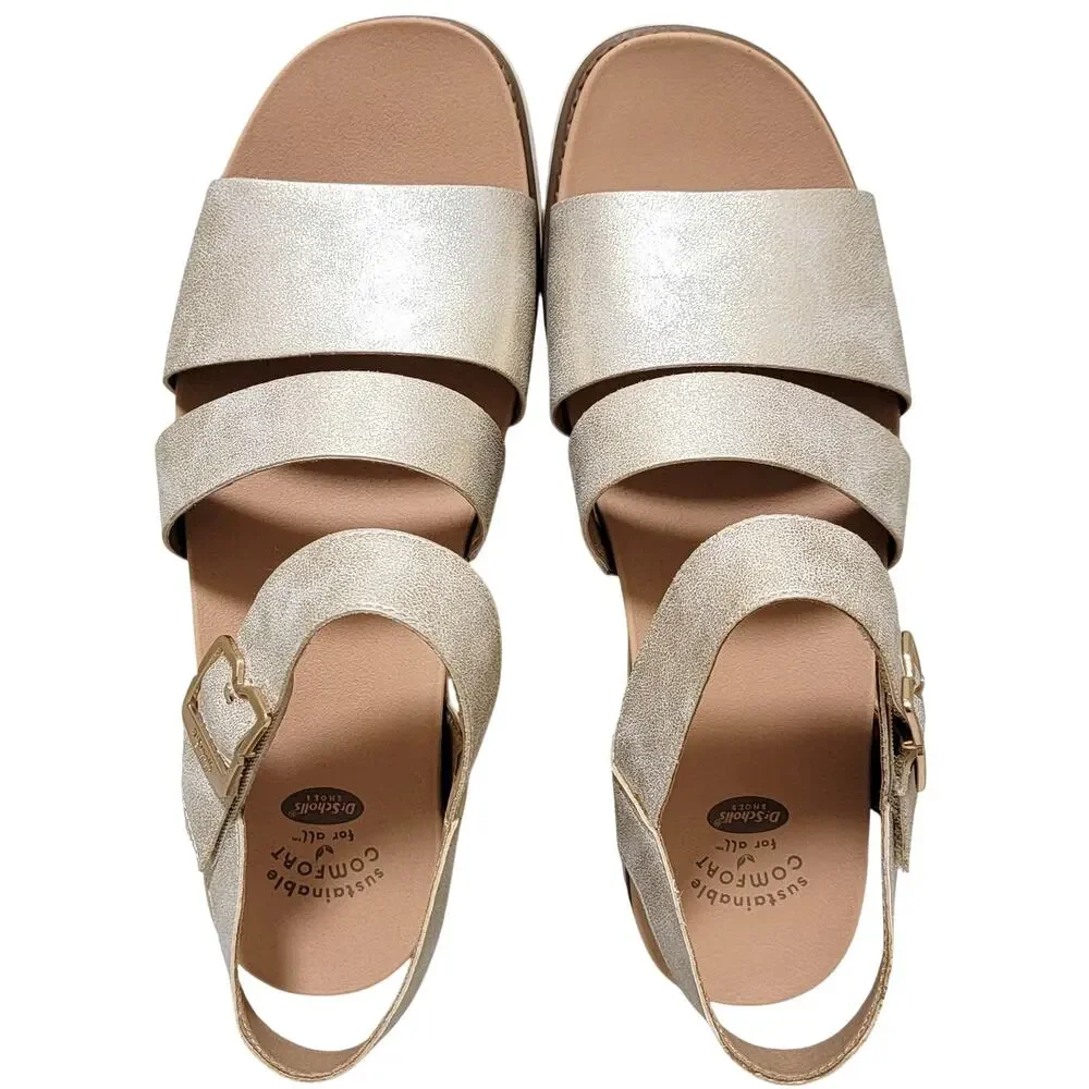Dr Scholls Women Island Glow Slingback Strappy Sandals Size US 10M Gold